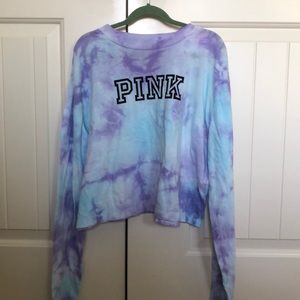 XS Brand New PINK blue and purple tie-dye longsleeve